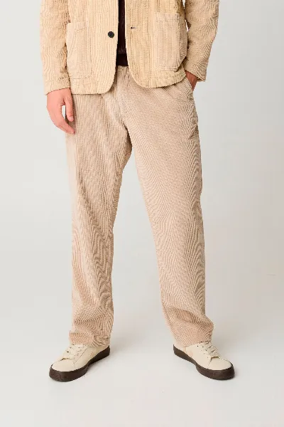 KnowledgeCotton Apparel KnowledgeCotton Apparel Herren vegan Hose Corduroy Fig Comfort Light Feather Gray