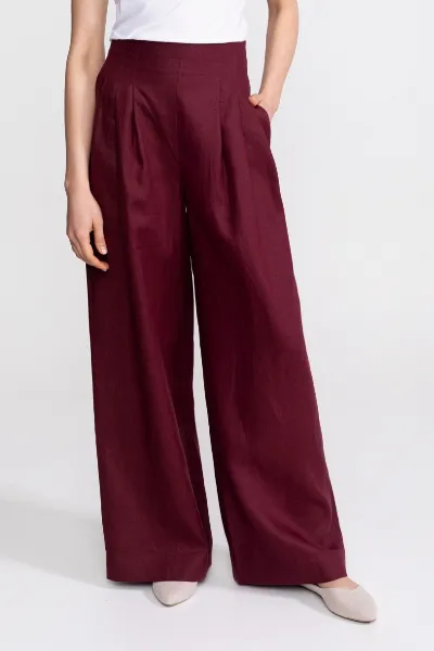 De IONESCU De IONESCU Damen vegan Hose High Waist Deva Bordeaux