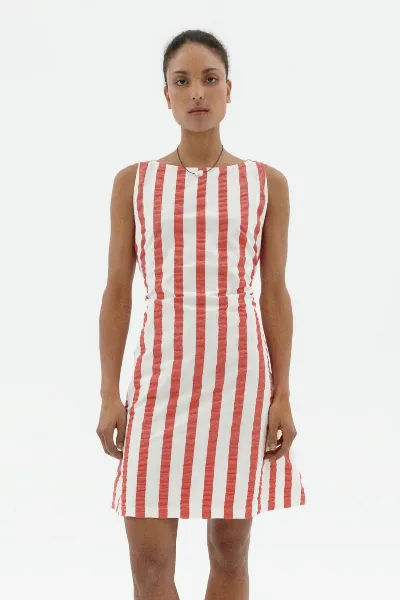 thinking mu Thinking MU Damen vegan Kleid Seersucker Cecile Gestreift