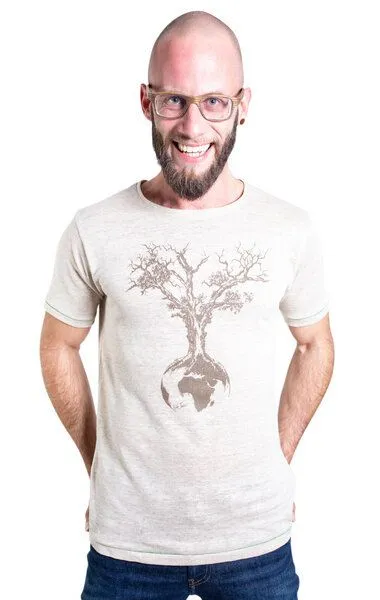 Life-Tree Life-Tree Hemp Fairwear Shirt Men Weltenbaum