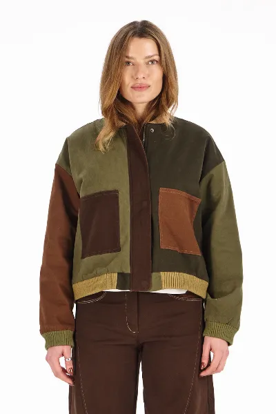 KOMODO KOMODO Damen vegan Jacke Miki Patchwork Grün/