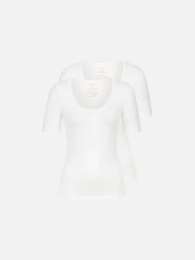 erlich textil erlich textil Light Touch tiefausgeschnittenes T-shirt im 2er Pack aus weichem Modal, made in Europe