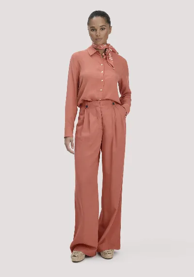 hessnatur hessnatur Damen Bundfalten Hose Wide Leg aus TENCEL™ Lyocell - orange