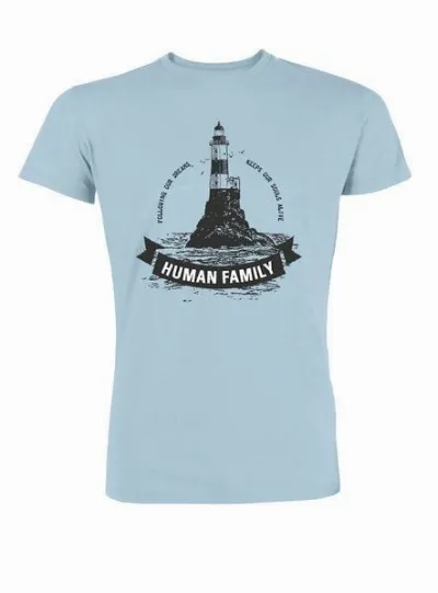 Human Family Human Family Herren T-Shirt Captain Lighthouse aus 100% Bio Baumwolle