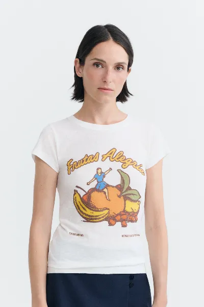 thinking mu Thinking MU Damen vegan T-Shirt Mirna Slim Fit FrÃ¼chte