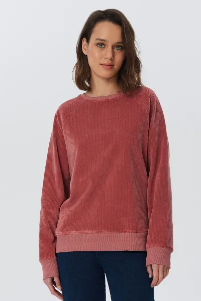 Leela Cotton Leela Cotton Damen vegan Sweatshirt Aus Cord Dunkel Lila