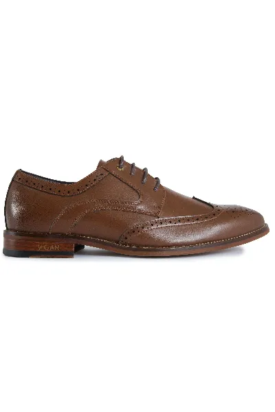 V.GAN V.GAN Herren vegan Brogue Schuhe Mocha Tan