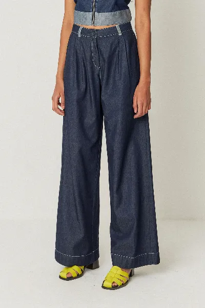 SKFK SKFK Damen vegan Hose Almike Blau