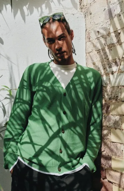 KOMODO KOMODO Herren vegan Strickjacke Jacob DschungelgrÃ¼n/ WeiÃŸ