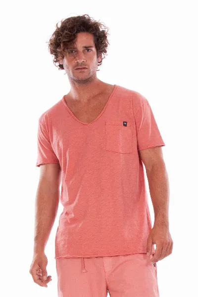 RAVENS VIEW IBIZA RAVENS VIEW IBIZA Herren vegan T-Shirt V-Ausschnitt Wild Pocket Clay