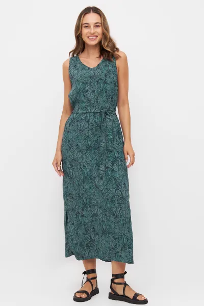 Widda Widda Damen vegan Kleid Vani Waldblau/Petrol