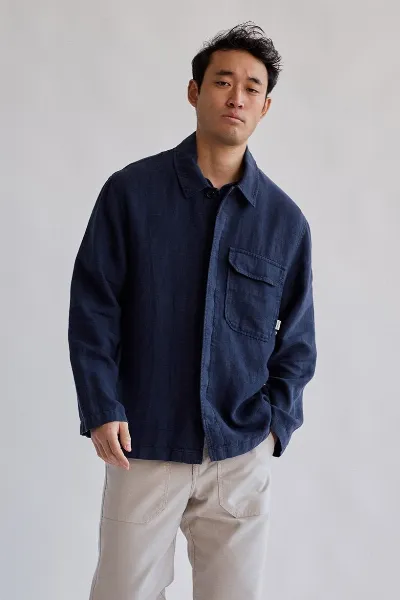 TWOTHIRDS TWOTHIRDS Herren vegan Ãœberhemd Walpole Marineblau