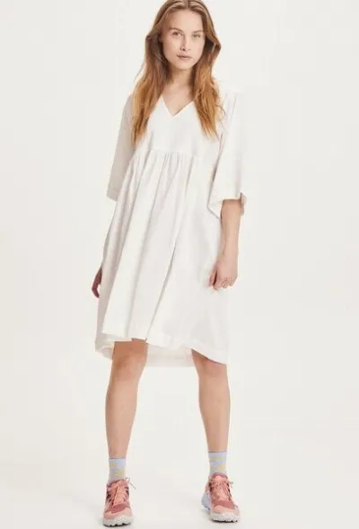 KnowledgeCotton Apparel KnowledgeCotton Apparel Midi Kleid - HEATHER cotton crepe A-shape dress - aus Bio-Baumwolle
