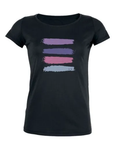Human Family Human Family Damen Bio T-Shirt Desires - Stripes in weiss und