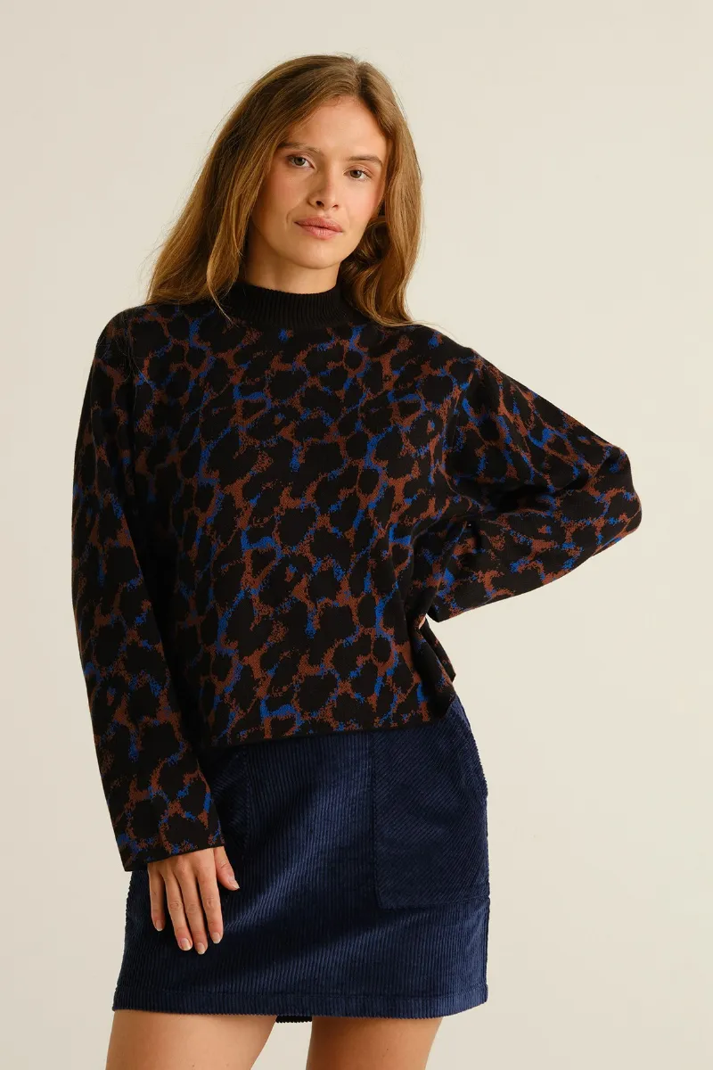 dedicated Strickpullover Limhamn Leopard Braun