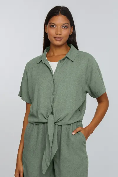 recolution Recolution Damen vegan Bluse Ocra Khaki