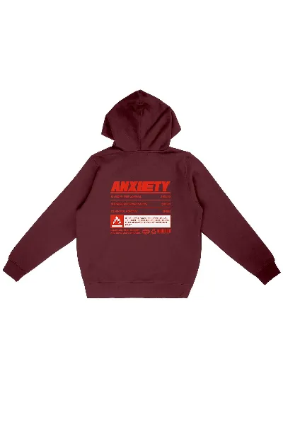 Oat Milk Club Oat Milk Club Damen vegan Kapuzenpulli Angst Burgund