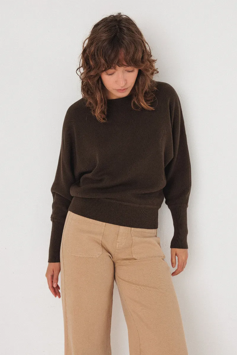 SKFK SKFK Damen vegan Strickpullover Ibar Braun