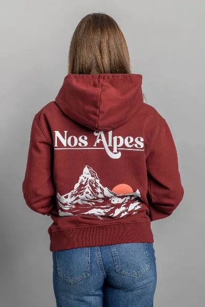 DIRTS DIRTS Damen vegan Hoodie Nos Alpes Classic Royal Burgundy