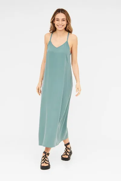 Widda Widda Damen vegan Kleid Maxisi Aqua Mint