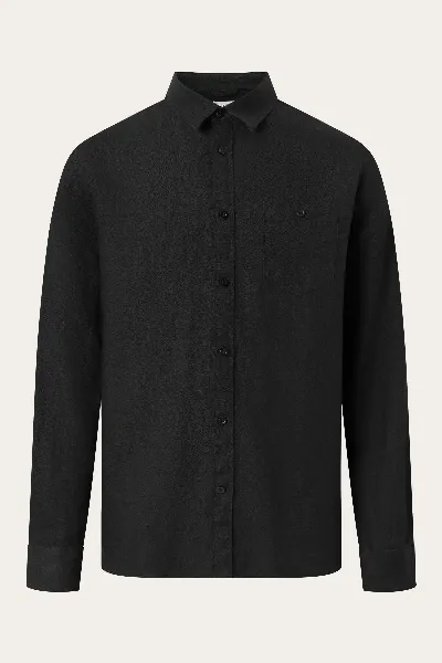 KnowledgeCotton Apparel KnowledgeCotton Apparel Herren vegan Hemd Custom Fit Black Jet