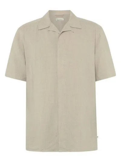 KnowledgeCotton Apparel KnowledgeCotton Apparel Lockeres Kurzarmhemd MOSS aus Ecovero und Bio-Leinen