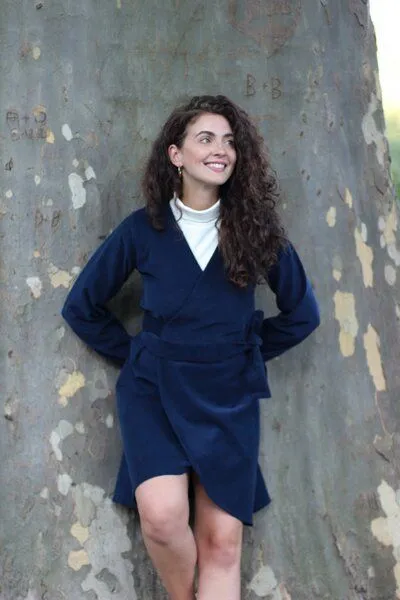 ManduTrap ManduTrap Herbstkleid aus Bio-Baumwolle – Nachhaltiges Wickelkleid aus Cord – Winterkleidkleid