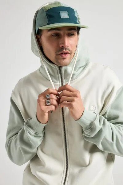 Trendsplant Trendsplant Color Block Zip Hoodie Sea Glass