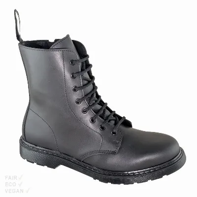 Shoezuu Vegan Shoezuu 8 Eye UK Zip-Boots black mono