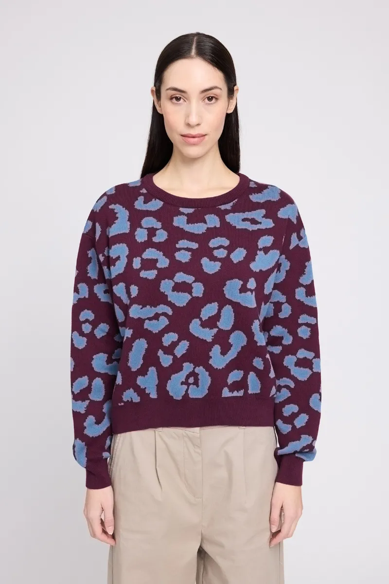 Mazine Strickpullover Leo Jacquard Weinrot