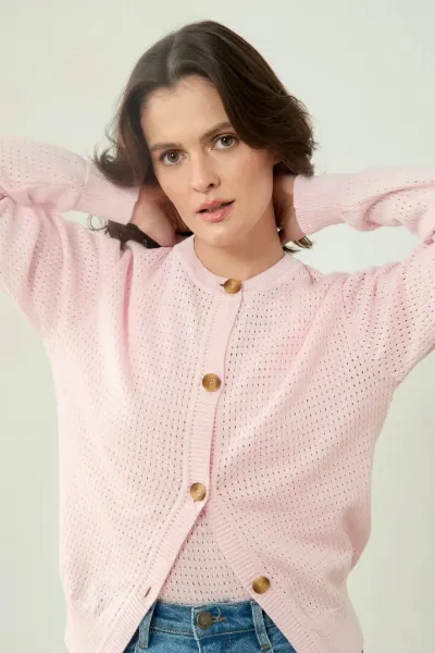 Clotsy Clotsy Damen vegan Strickjacke Dària Rosa