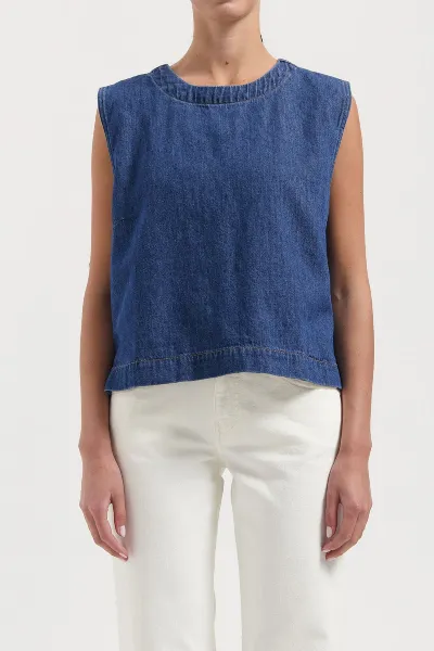 MUD Jeans MUD Jeans Damen vegan Oberteil Noa Stone Indigo