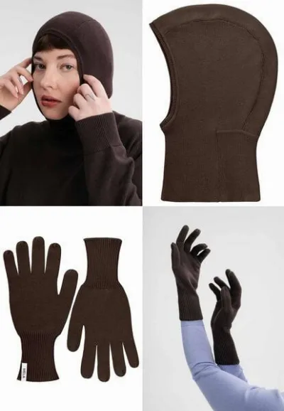MELA MELA Bundle Feinstrick Balaklava CHARVI + Strick Handschuhe RISHI