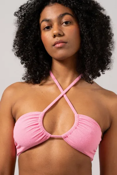 Understatement Understatement Damen vegan Bikinioberteil Strappy Bandeau Candy Pink