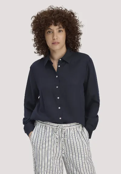 hessnatur hessnatur Damen Bluse Relaxed aus TENCEL™ Lyocell - blau
