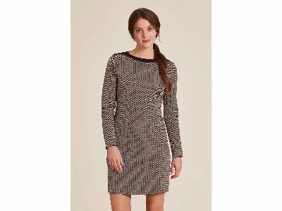 tranquillo tranquillo Bio-Damen-Midi-Kleid mit abgesetztem Ausschnitt, retro,