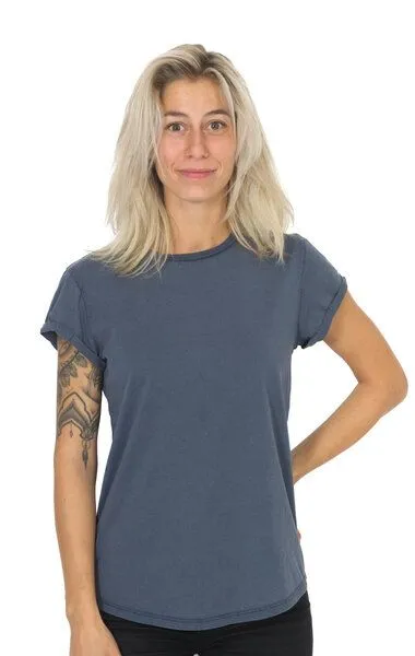 Life-Tree Life-Tree Shirt aus Biobaumwolle für Damen Basic Stone Washed Green/Red/Blue