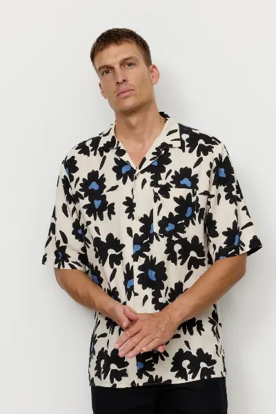 recolution Hemd Cactus Bloom Off White