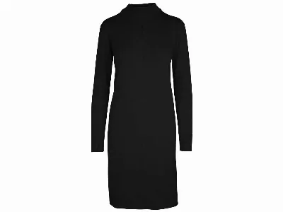MELA MELA Bio-Damen-Midikleid 'HARLEEN', langarm, schwarz,