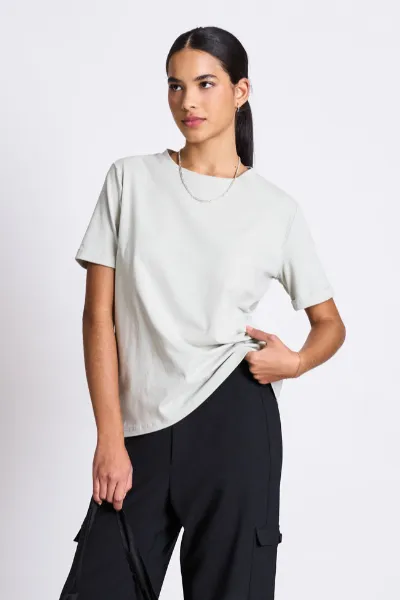 JAN N JUNE JAN 'N JUNE Damen vegan Gebürstetes T-Shirt Junge Vintage Spitze