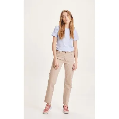 KnowledgeCotton Apparel KnowledgeCotton Apparel Straight Twill Pants STELLA - NUANCE BY NATURE