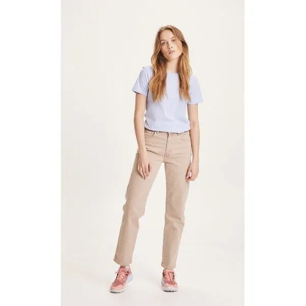 KnowledgeCotton Apparel KnowledgeCotton Apparel Straight Twill Pants STELLA - NUANCE BY NATURE