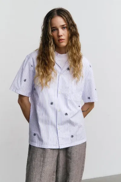 Rotholz Rotholz Damen vegan Shirt Bowling Flower Print Stripe