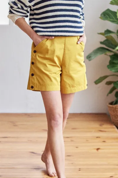 TWOTHIRDS TWOTHIRDS Damen vegan Kurze Hose Weighen Senf