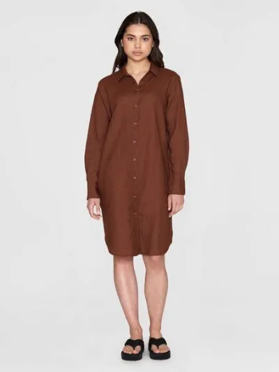KnowledgeCotton Apparel KnowledgeCotton Apparel Leinen- Hemdkleid - Classic linen dress - GOTS/Vegan