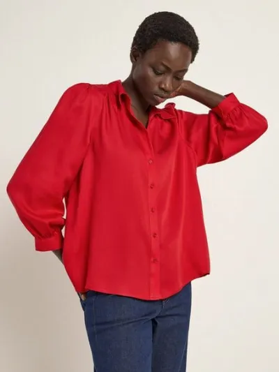 LANIUS LANIUS Bluse mit Kräuseln aus Tencel Lyocell