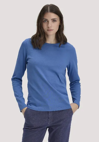 hessnatur hessnatur Damen Heavy Shirt Relaxed aus Bio-Baumwolle - blau