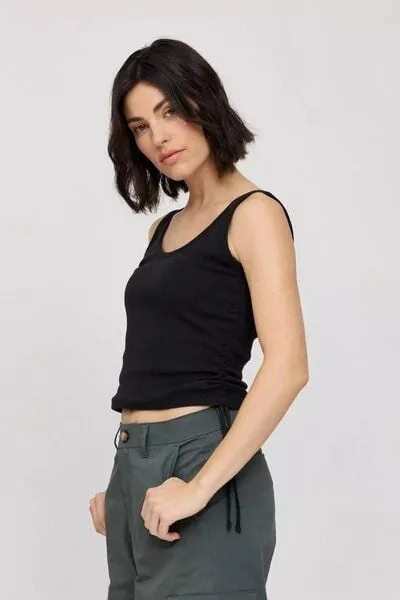 Mazine Mazine Ribbed Tank Top w Gathering - aus Biobaumwolle