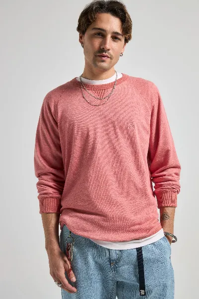 Trendsplant Trendsplant Herren vegan Pullover Essential Lightweight Salziges Rot