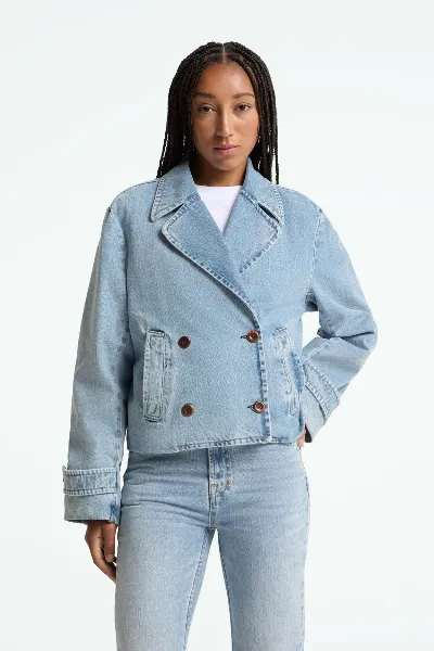 Kings Of Indigo Kings of Indigo Damen vegan Jacke Kyrene Blau Reef Super Light Washed Blau